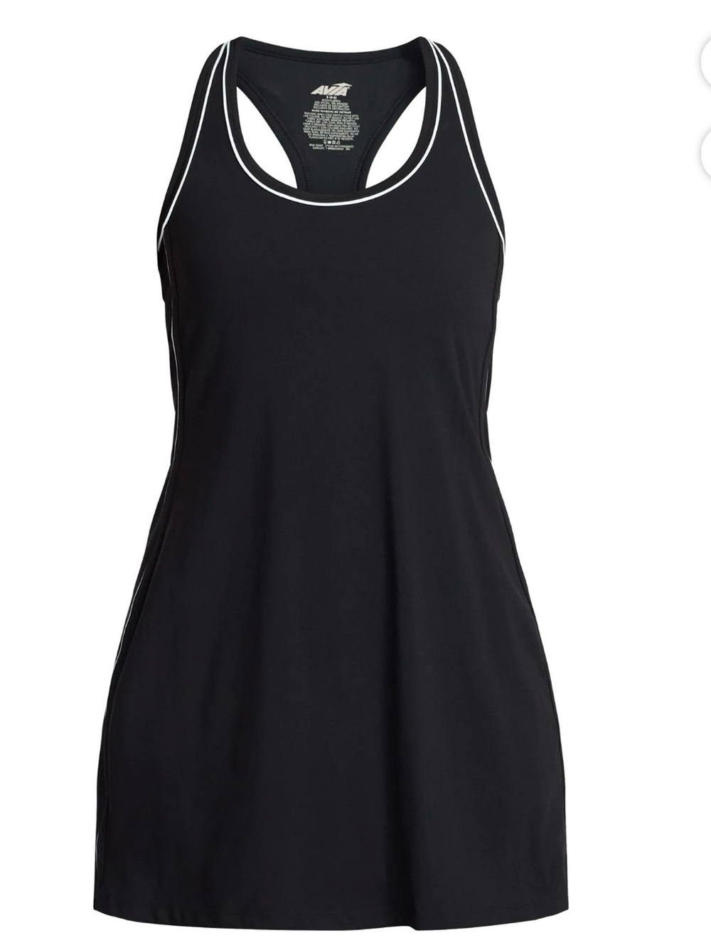 NWT AVIA Women's Black Racerback Easy Peezy Tennis Dress Large 12/14